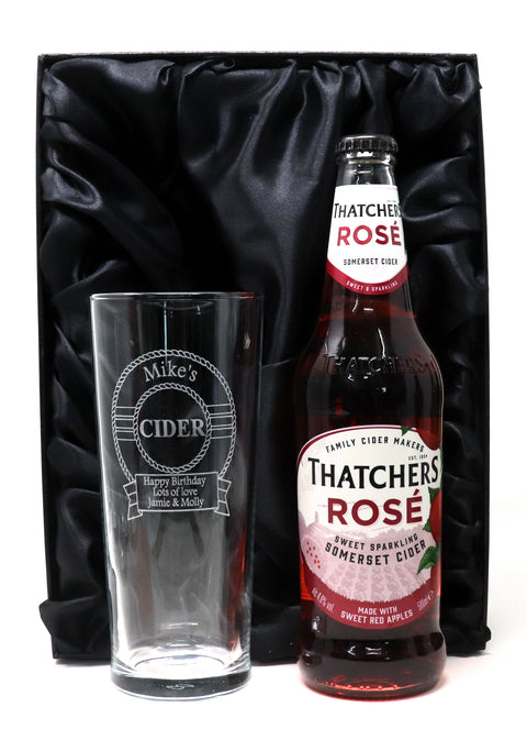 Personalised Pint Glass & Cider Gift Set - Cider Design