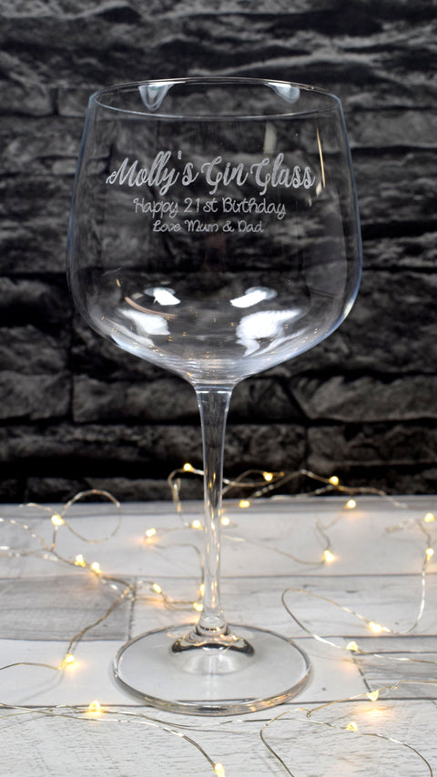 Personalised Gin Cocktail Balloon Glass - Gin Design
