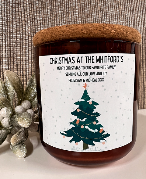 Personalised Christmas Tree Design Scented Candle