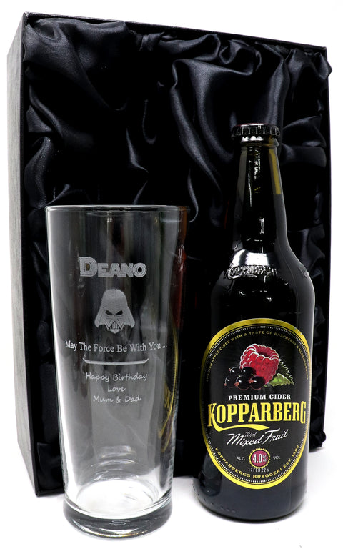 Personalised Pint Glass & Beer/Cider - Star Wars Darth Vader Design