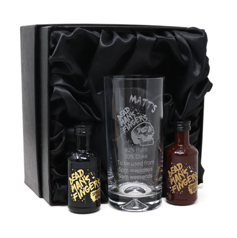 Personalised Highball Glass & Miniature - Dead Man's Fingers Design