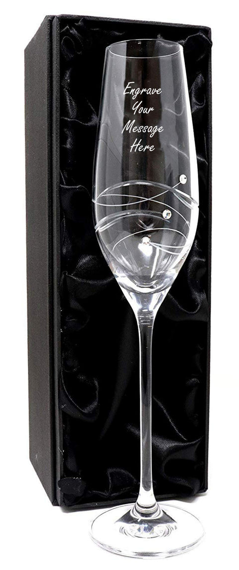 Personalised Diamante Champagne Flute