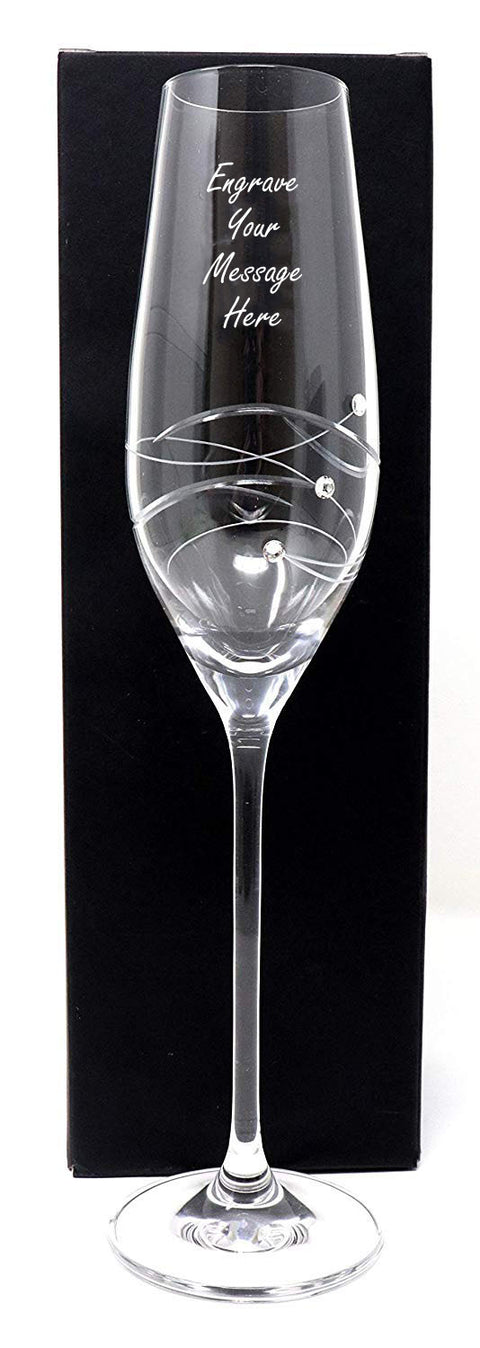 Personalised Diamante Champagne Flute