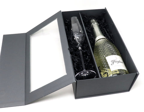 Personalised Diamante Flute & 75cl Freixenet Prosecco