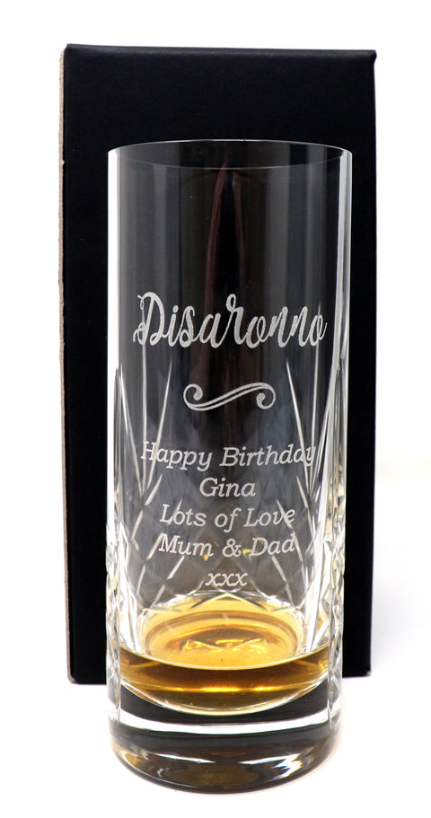 Personalised Crystal Highball Glass - Disaronno Design