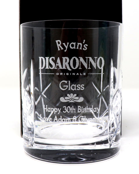 Personalised Crystal Glass Tumbler - Disaronno Design