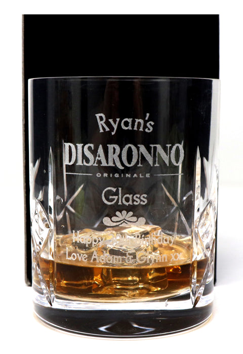 Personalised Crystal Glass Tumbler - Disaronno Design