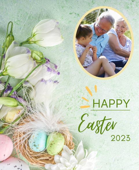 Personalised Wine Bottle Label - Easter Photo Design