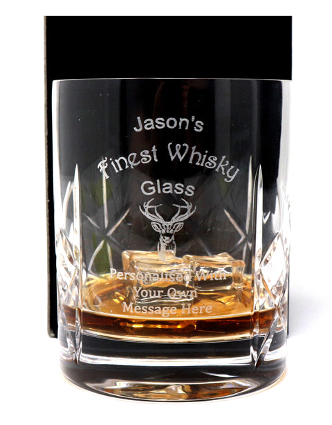 Personalised Crystal Glass Tumbler - Finest Whisky Design