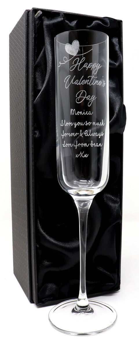 Personalised Fusion Champagne Flute - Valentine's Design