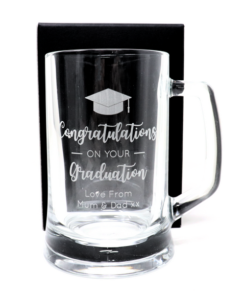 Personalised Pint Glass Tankard - Graduation Design