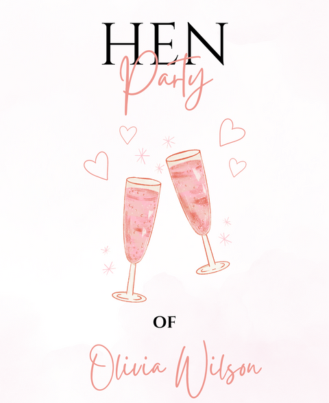 Personalised Wine Bottle Label - Hen Party Glasses Design