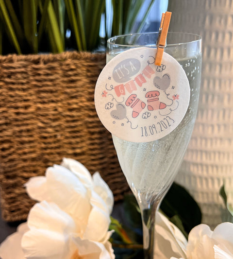 Personalised New Baby Girl Edible Cocktail Drink Toppers