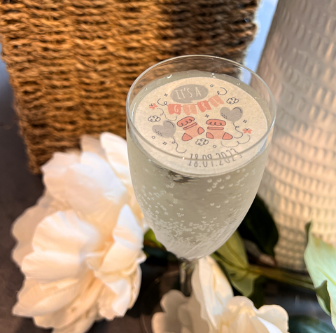 Personalised New Baby Girl Edible Cocktail Drink Toppers