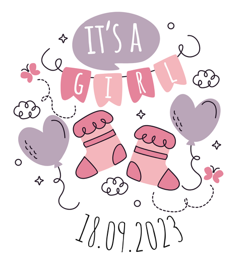 Personalised New Baby Girl Edible Cocktail Drink Toppers