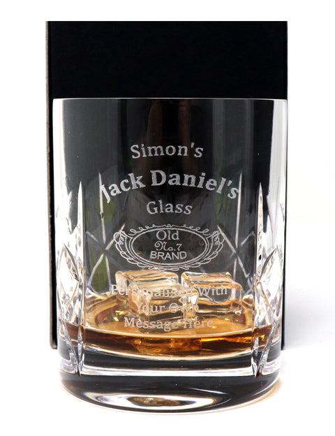 Personalised Crystal Glass Tumbler - Jack Daniels Design