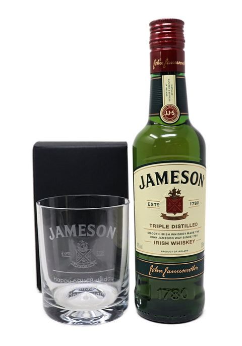 Personalised Glass Tumbler & 35cl Jameson - Label Design