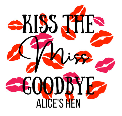 Personalised Hen Do Drink Toppers - Kiss The Miss Design