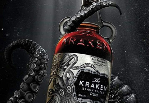 Personalised Highball Glass & 70cl Kraken Black Spiced - Rum % Design