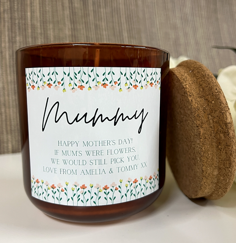 Personalised Flowers Design Scented Candle