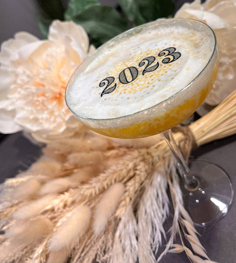 Personalised New Year Edible Cocktail Drink Toppers