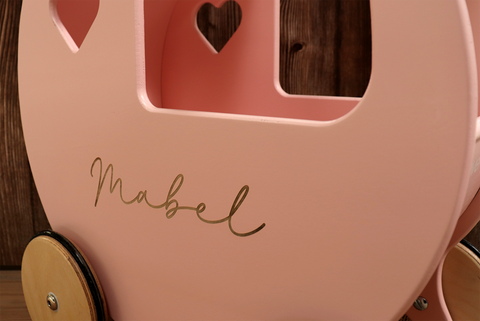 Personalised Wooden Dolls Pram