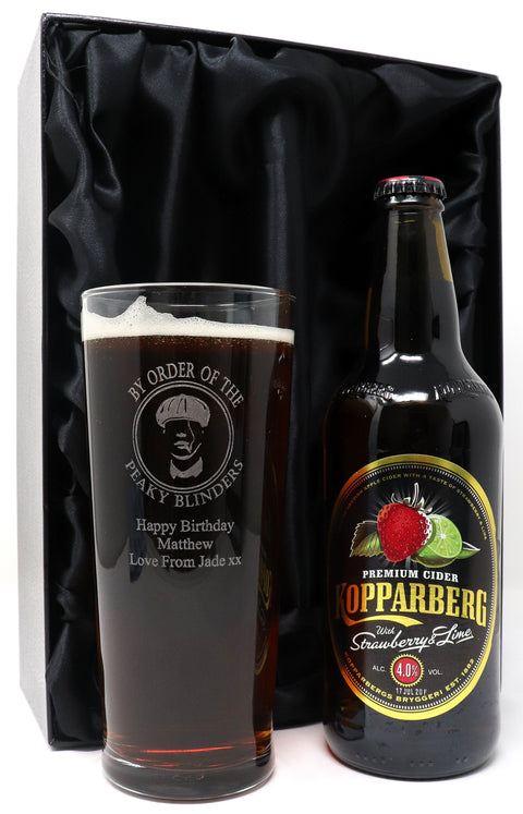 Personalised Pint Glass & Beer/Cider - Peaky Blinders Design