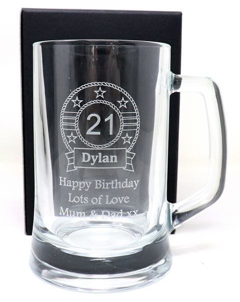 Personalised Luxury Lager Beer Hamper - Birthday Design Pint Tankard