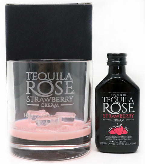 Personalised Premium Glass Tumbler & Tequila Rose - Tequila Rose Design