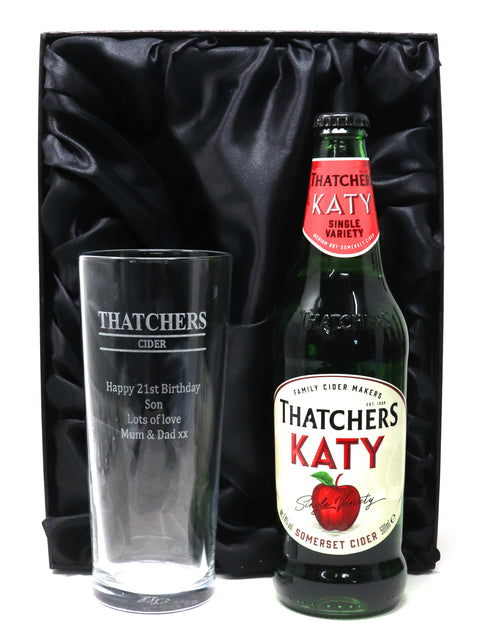 Personalised Pint Glass & Cider - Thatchers Cider Design
