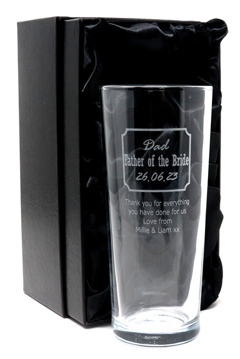 Personalised Engraved Pint Glass - Best Man Wedding Design