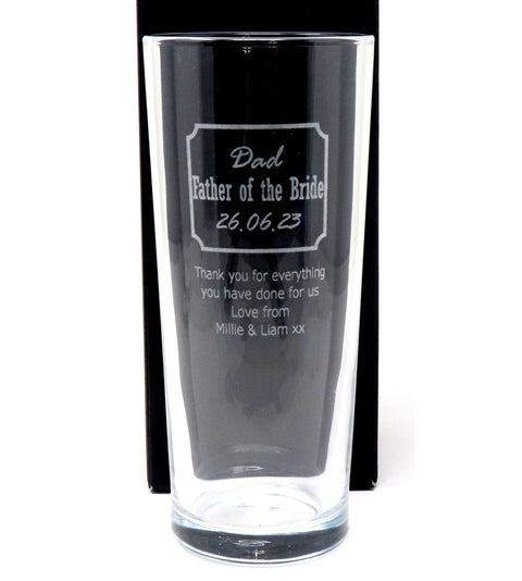 Personalised Engraved Pint Glass - Best Man Wedding Design