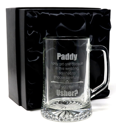 Personalised Pint Glass Tankard - Will You Be My Best Man? Wedding Design