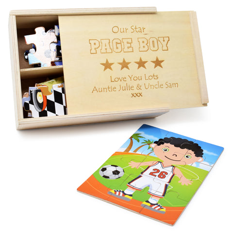 Personalised Wooden Boys In Costume Jigsaw Puzzles