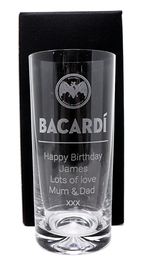 Personalised Highball Glass & Bacardi - Label Design