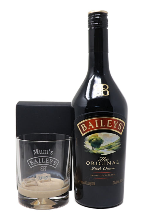 Personalised Glass Tumbler & 70cl Baileys Original Irish Cream - Baileys Design