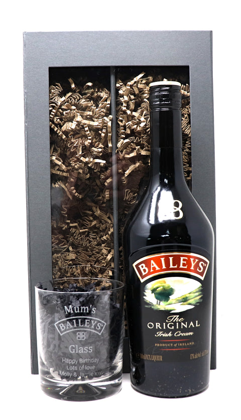 Personalised Glass Tumbler & 70cl Baileys Original Irish Cream - Baileys Design