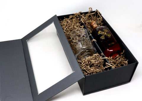 Personalised Glass Tumbler & 35cl Rum - Bumbu Design