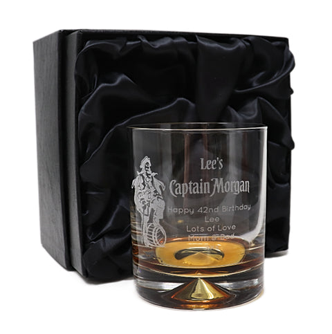 Personalised Captain Morgan Pirate Rum Glass Tumbler