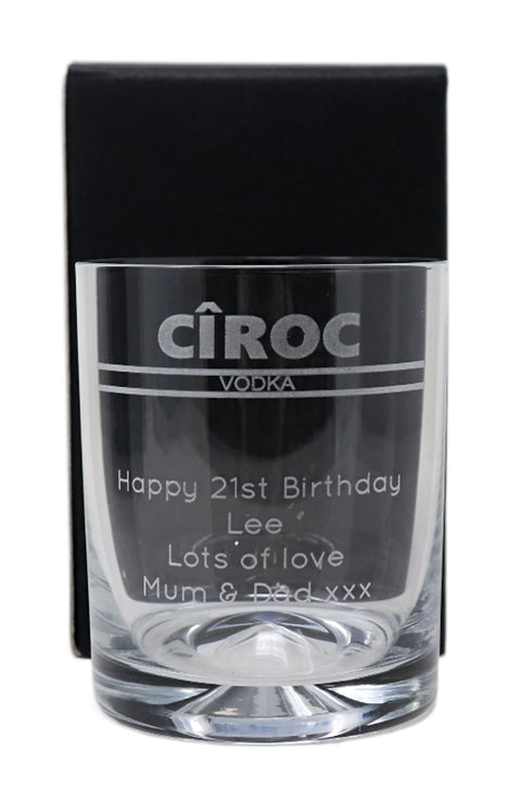 Personalised Glass Tumbler - Ciroc Banner Design