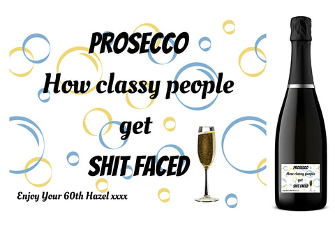 Personalised Prosecco Bottle Label - Classy People Design