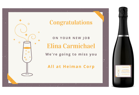 Personalised Prosecco Bottle Label - Congratulations Design