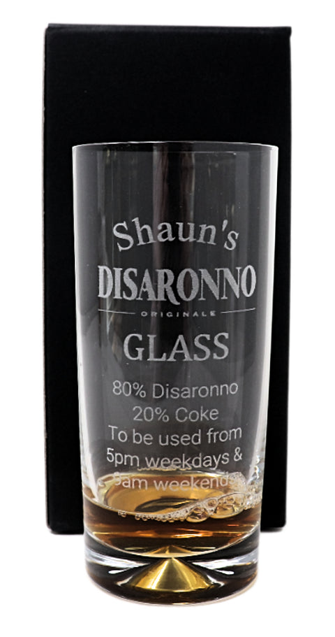 Personalised Highball Glass - Disaronno % Design