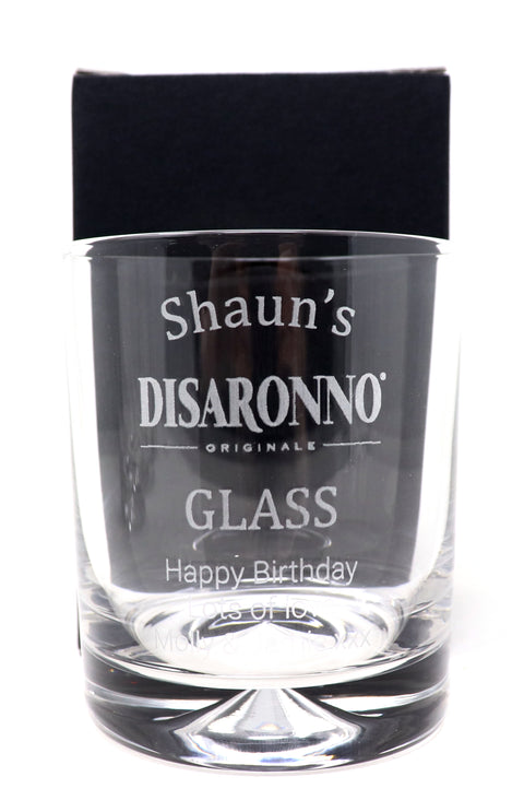 Personalised Glass Tumbler & 50cl Disaronno - Disaronno Design