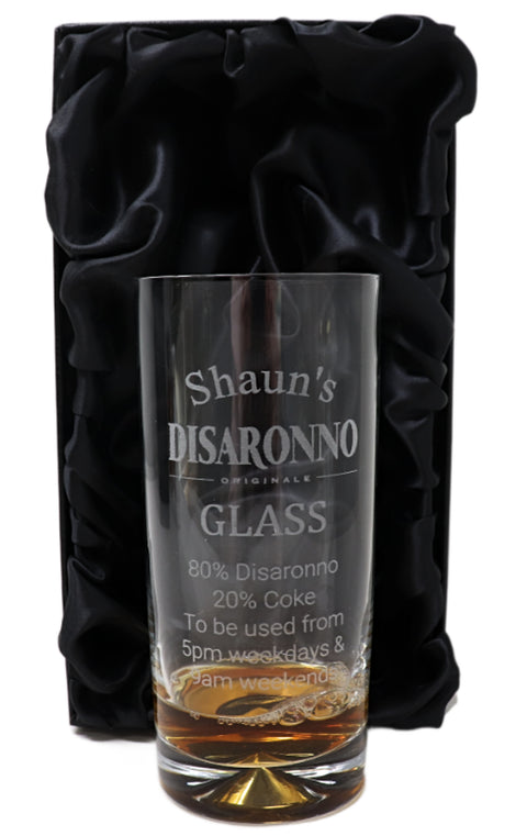 Personalised Highball Glass - Disaronno % Design