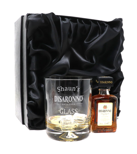 Personalised Glass Tumbler & Miniature - Disaronno Design