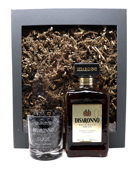 Personalised Glass Tumbler & Disaronno - Disaronno Design