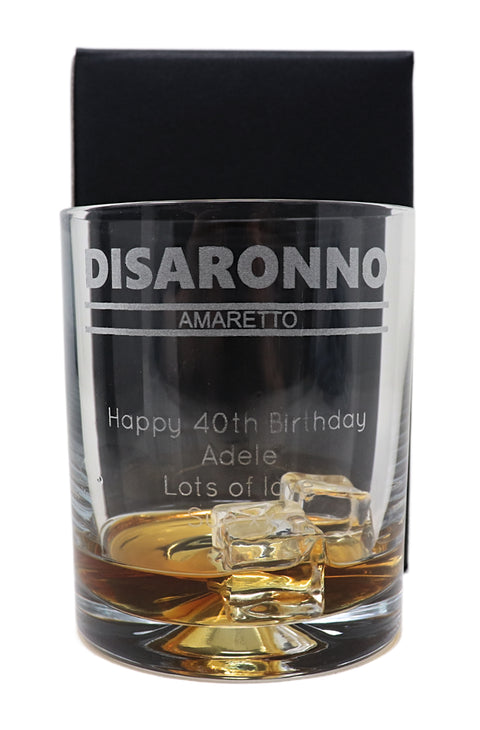 Personalised Glass Tumbler - Disaronno Banner Design