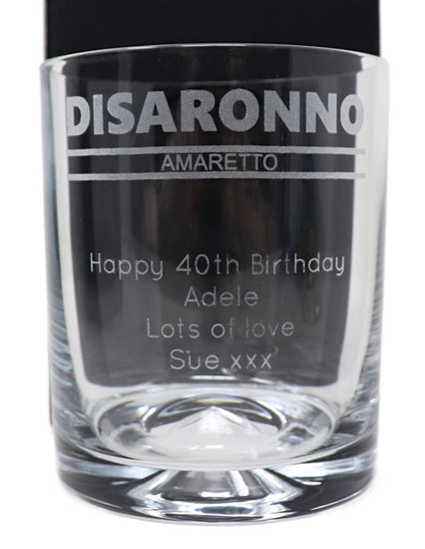 Personalised Glass Tumbler - Disaronno Banner Design