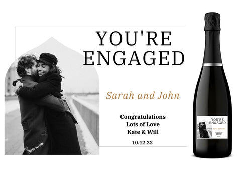 Personalised Prosecco Bottle Label - Engagement Photo Design
